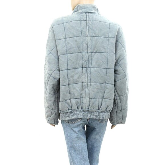 Free People Dolman Quilted Knit Jacket Top Oversized Zip-up Slouchy XS 276667 - Picture 8 of 8
